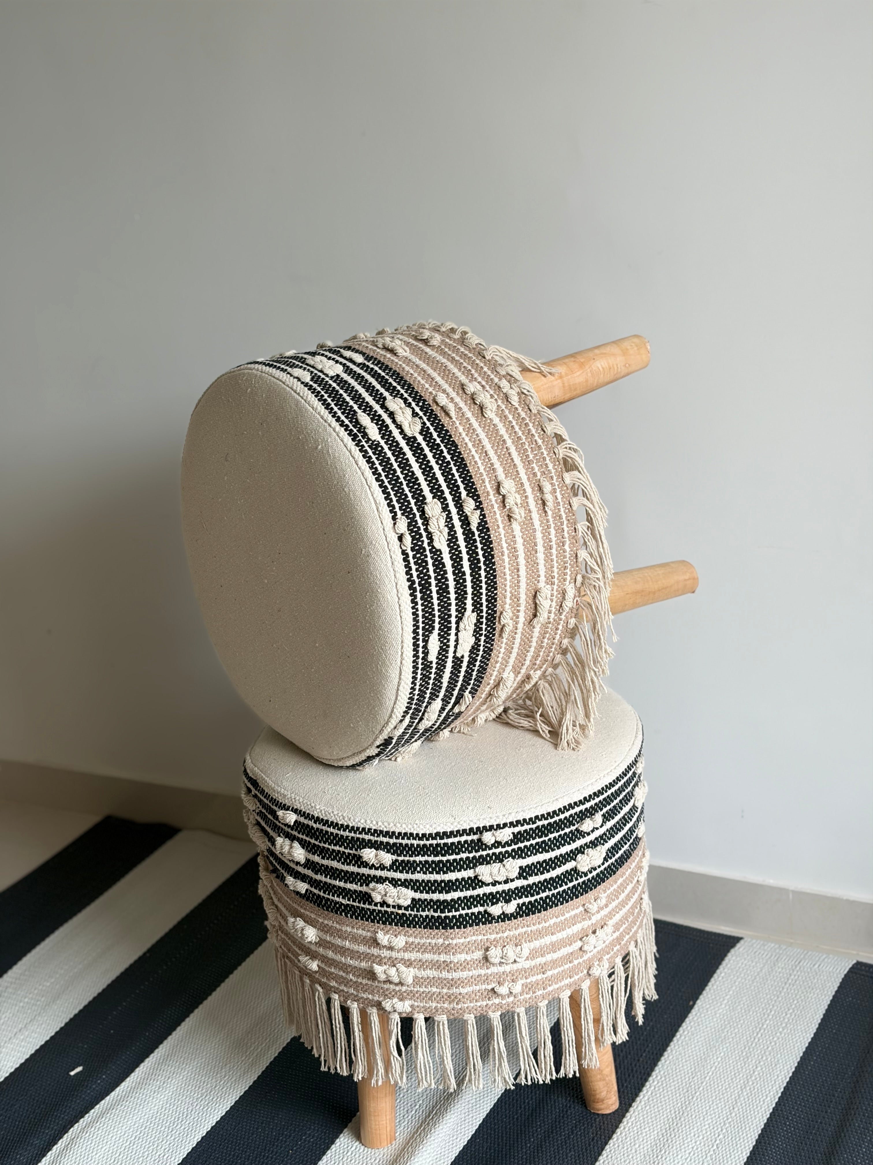Boho stool Black and Brown