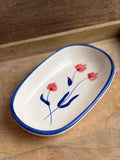 Blue Oval serving plate bowl