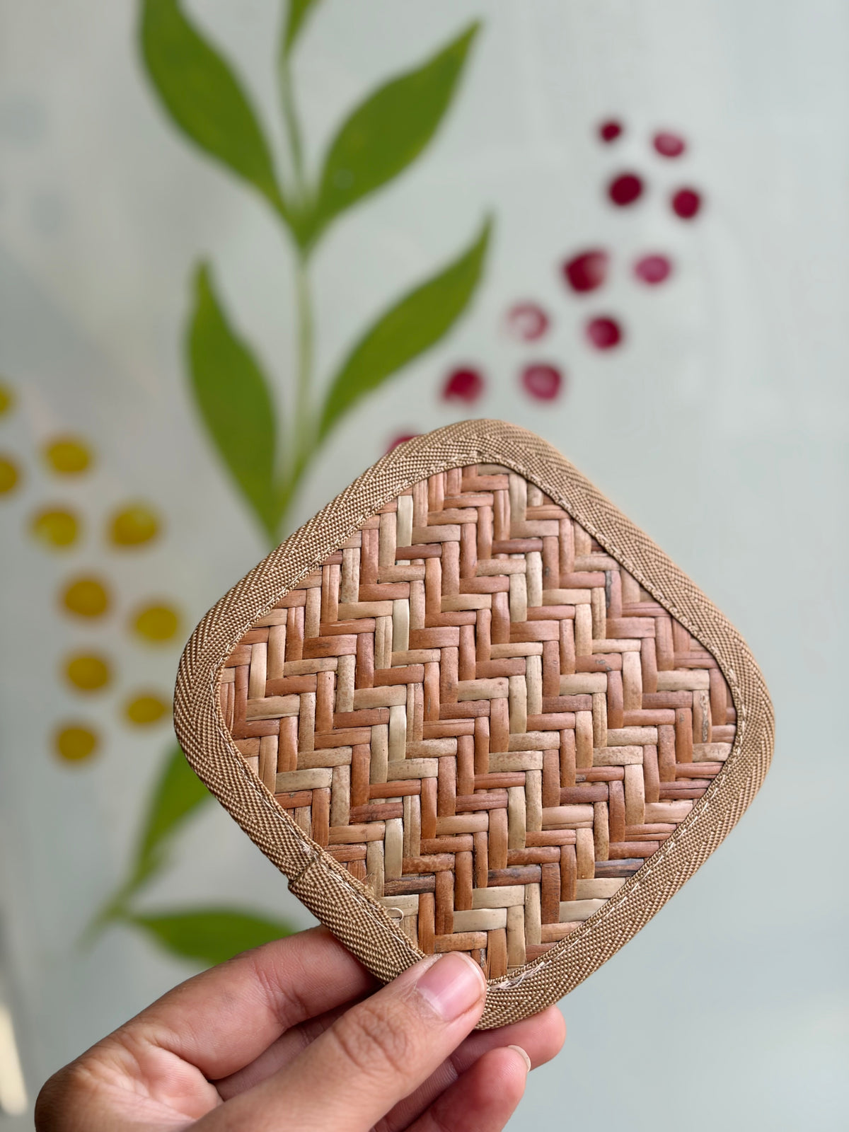 Handwoven Cane coasters- Set of 4