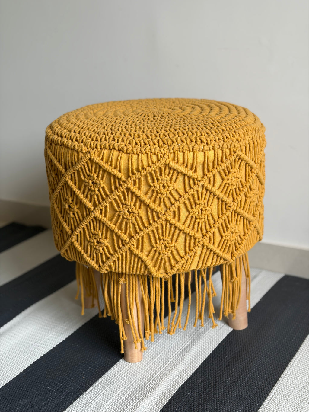 Mustard boho stool