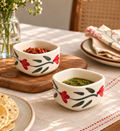 Dip Bowls - Red flower-set of 2