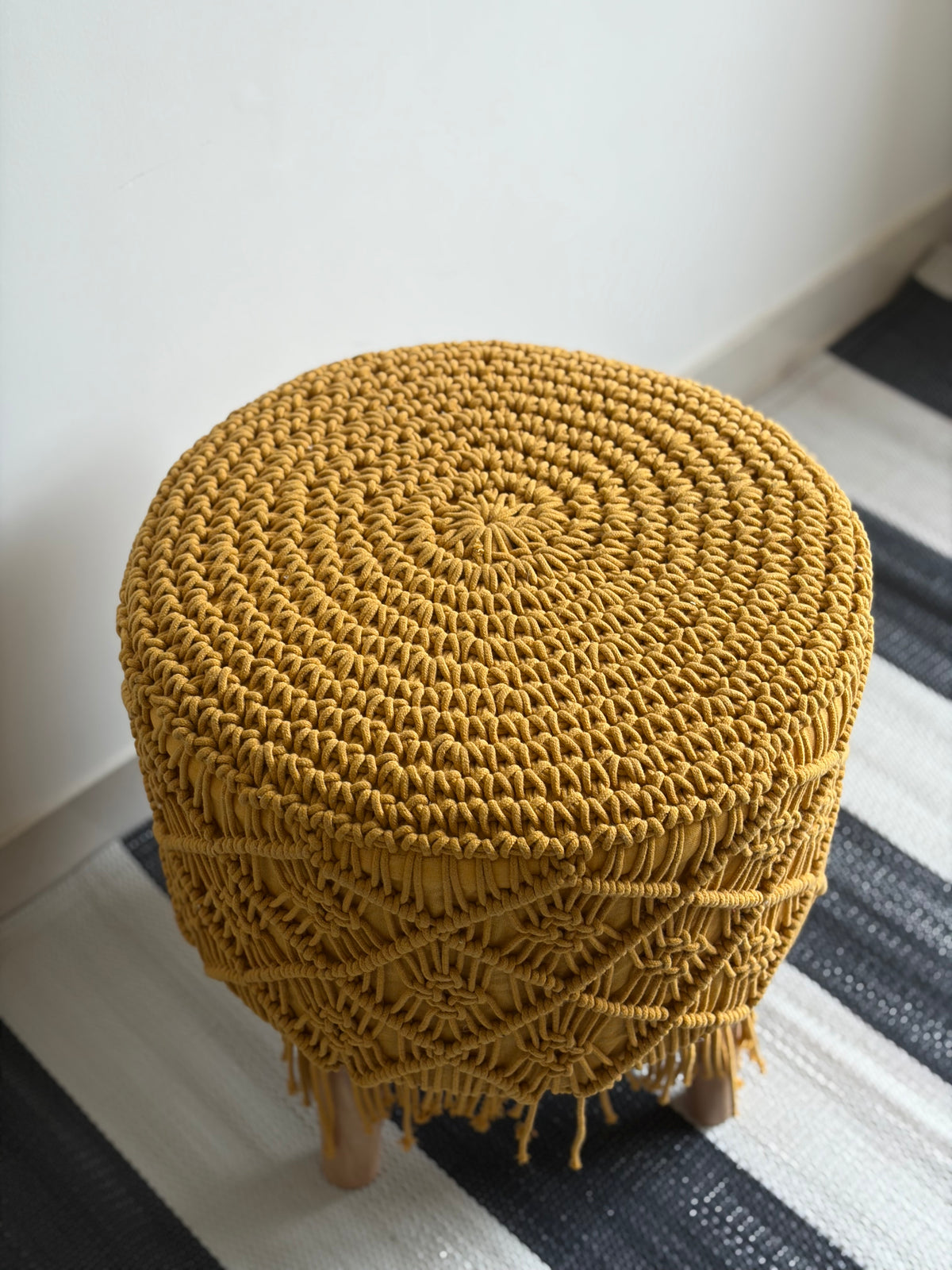 Mustard boho stool