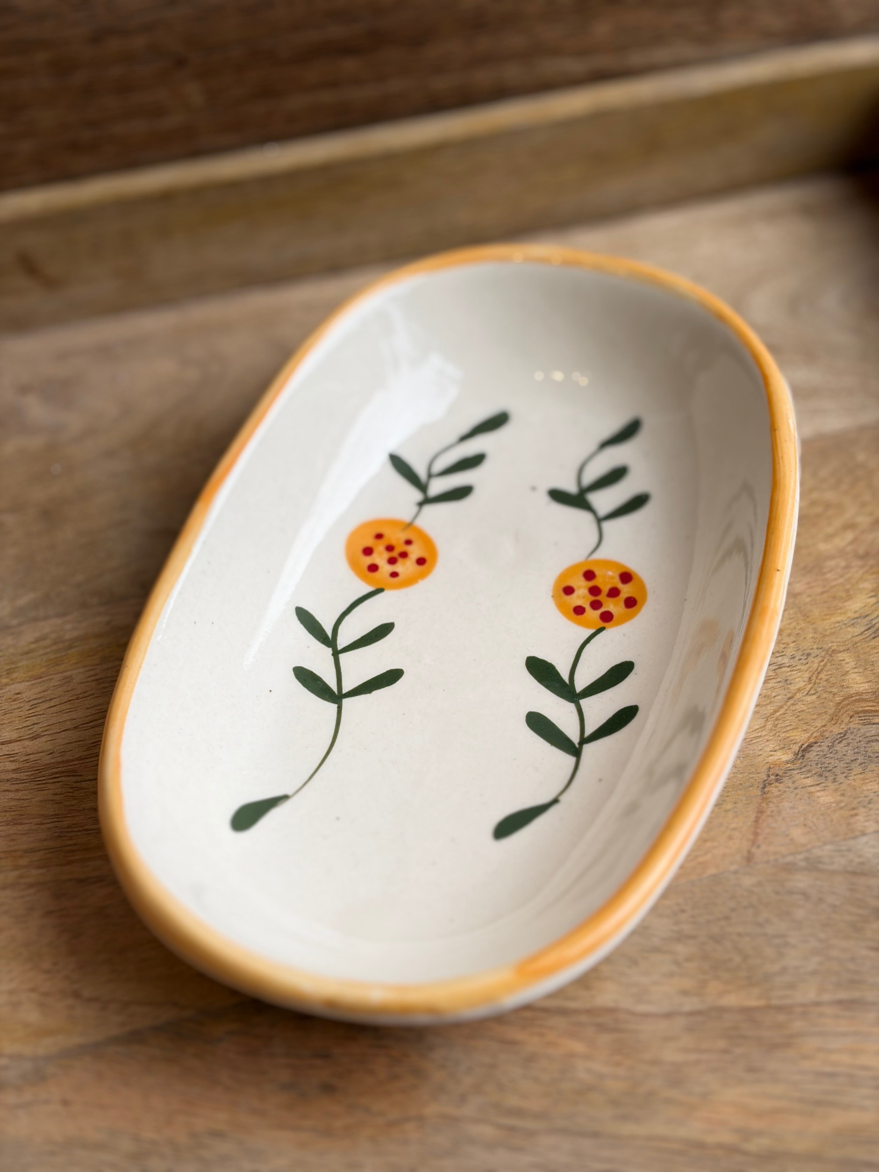 Yellow Oval serving plate bowl
