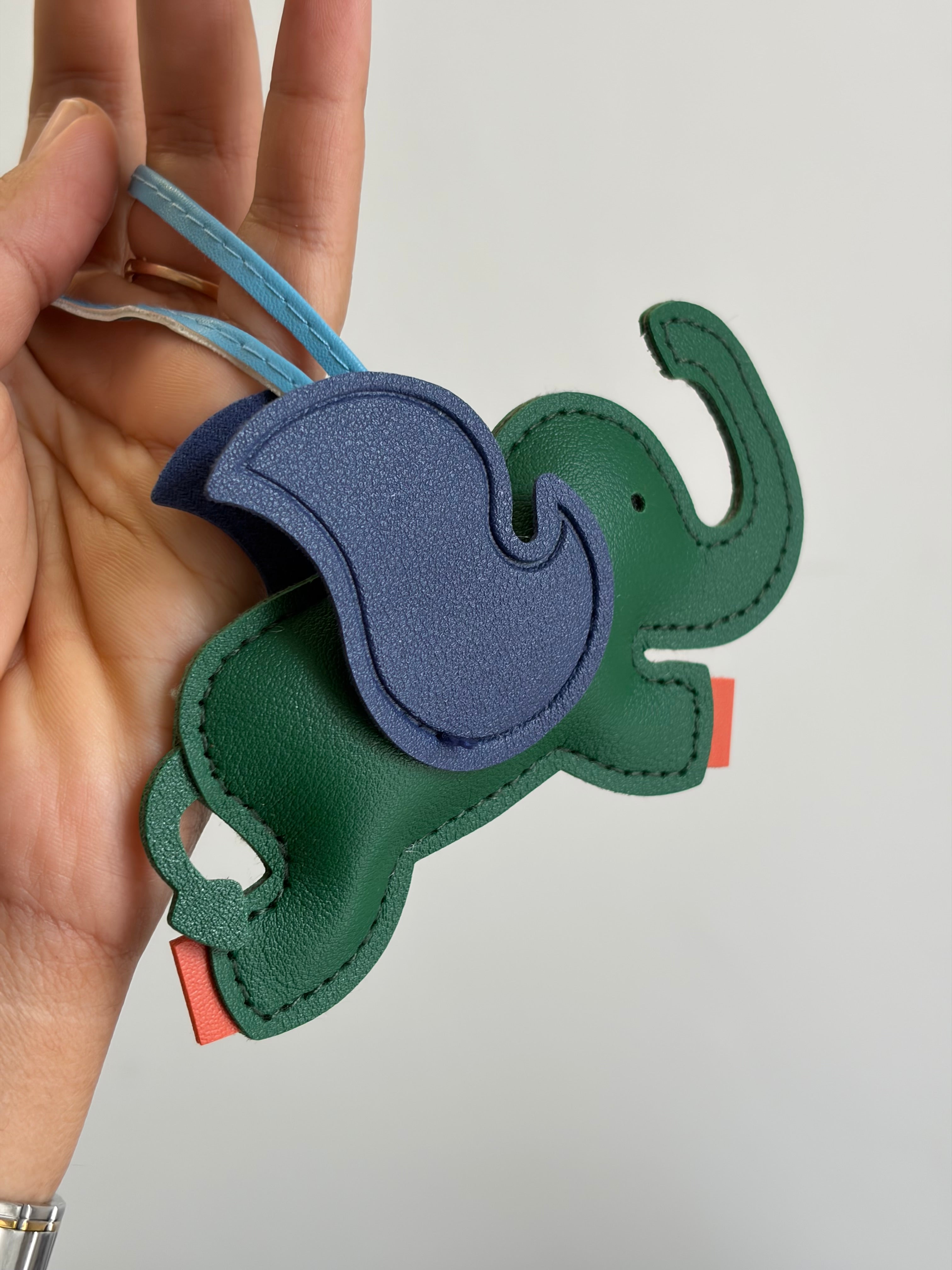 Bag charm- Green Elephant