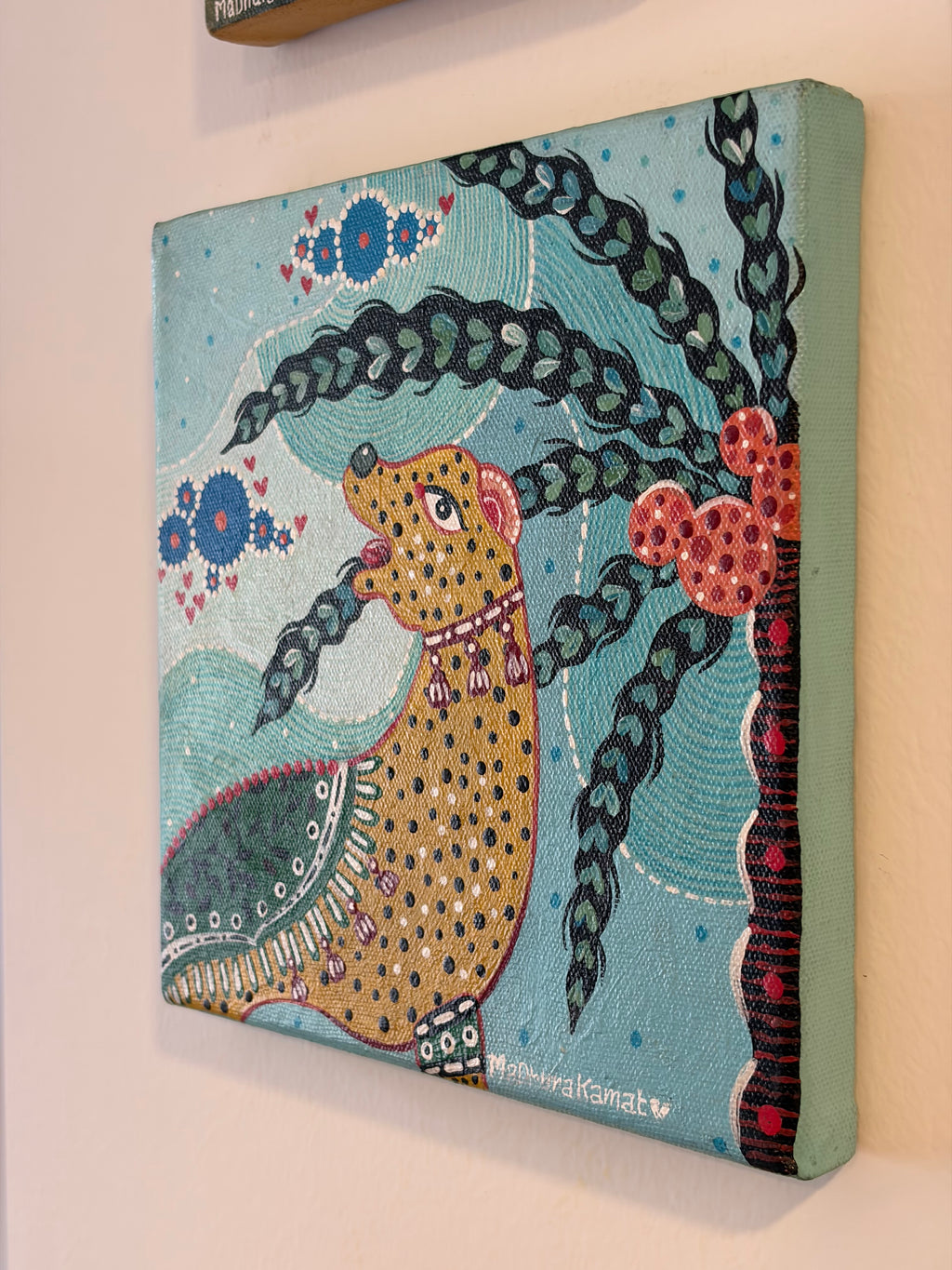 Tiger in Gond wall painting