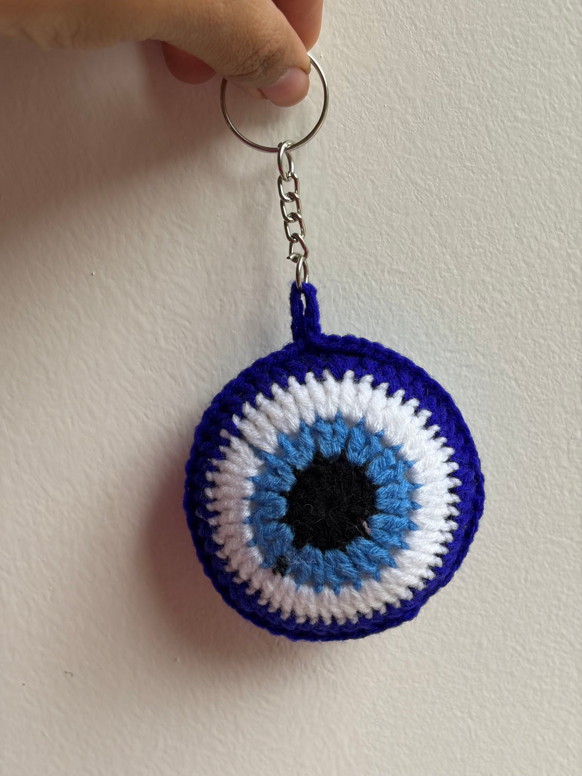Handmade evil eye crochet Keychain
