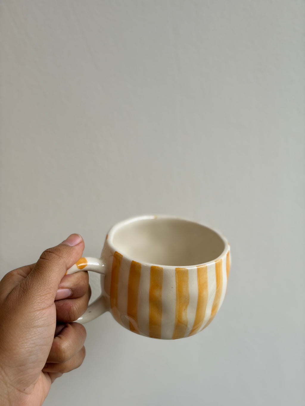 Yellow Striped Mug, coffee mug, tea mug