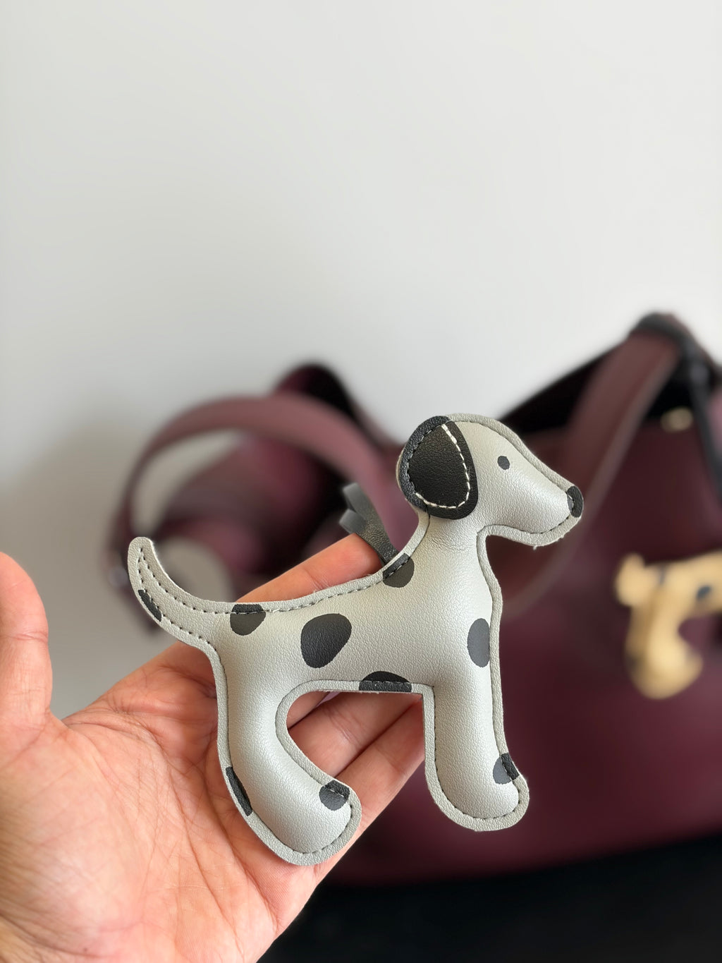 Bag charm- Grey dog