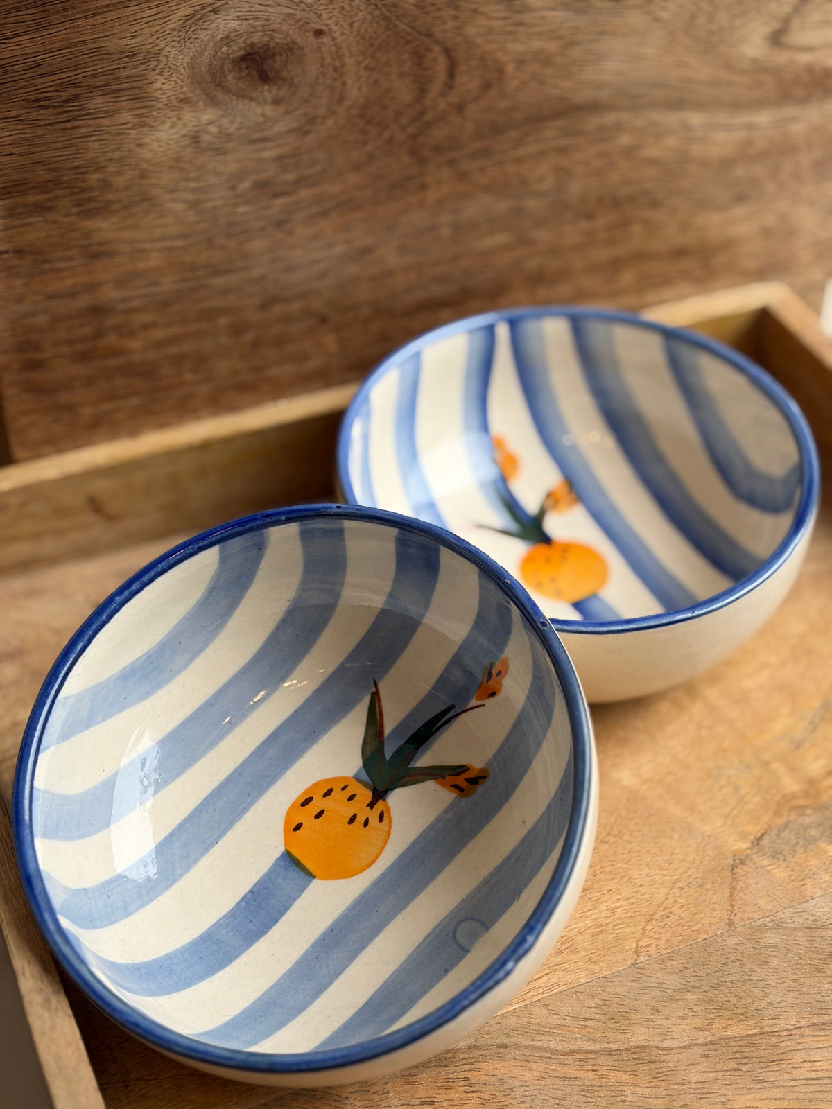 Blue striped Lemon Bowl 500ml