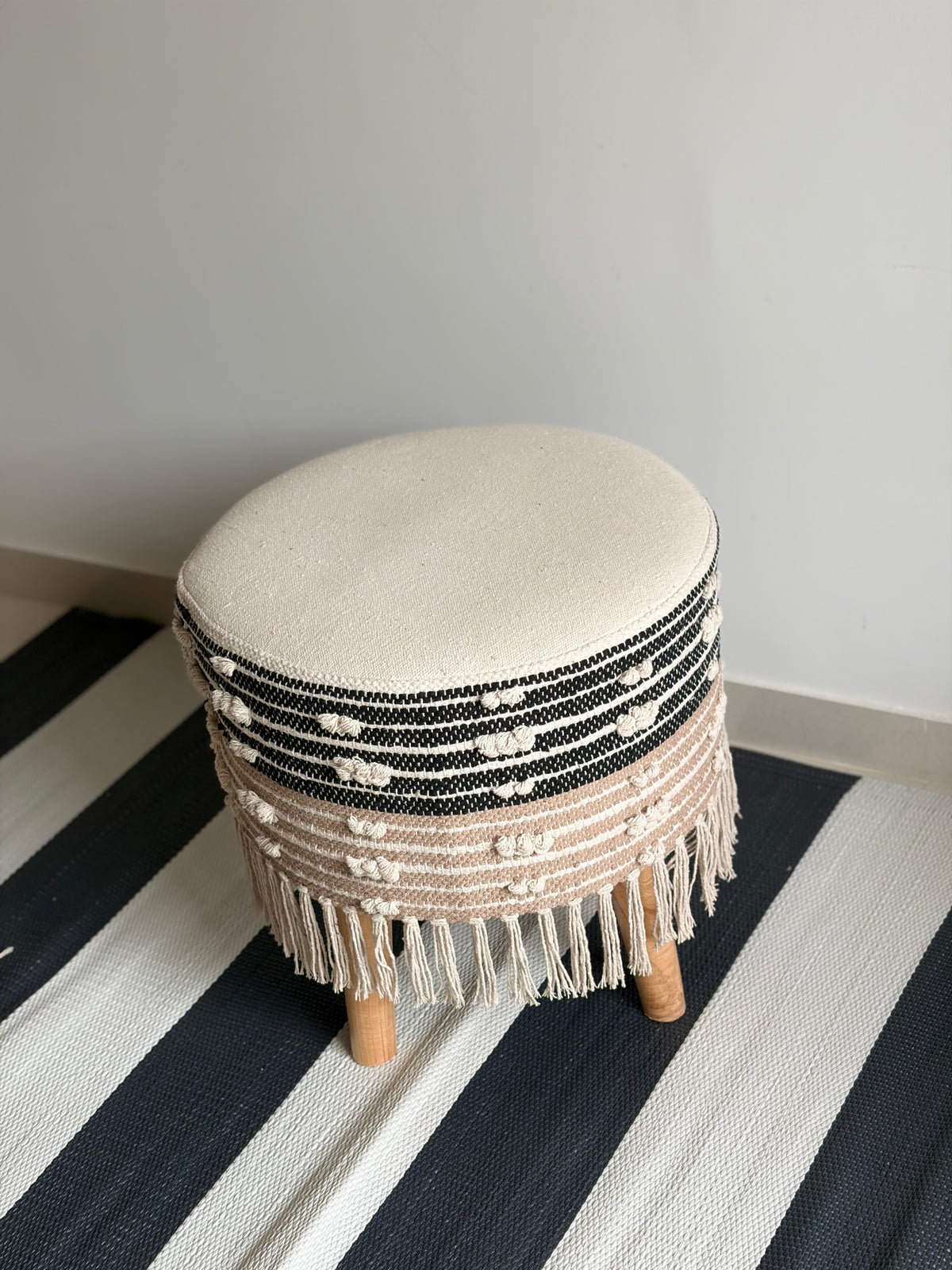 Boho stool Black and Brown
