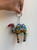 Blue Camel keychain, Handmade with fabric