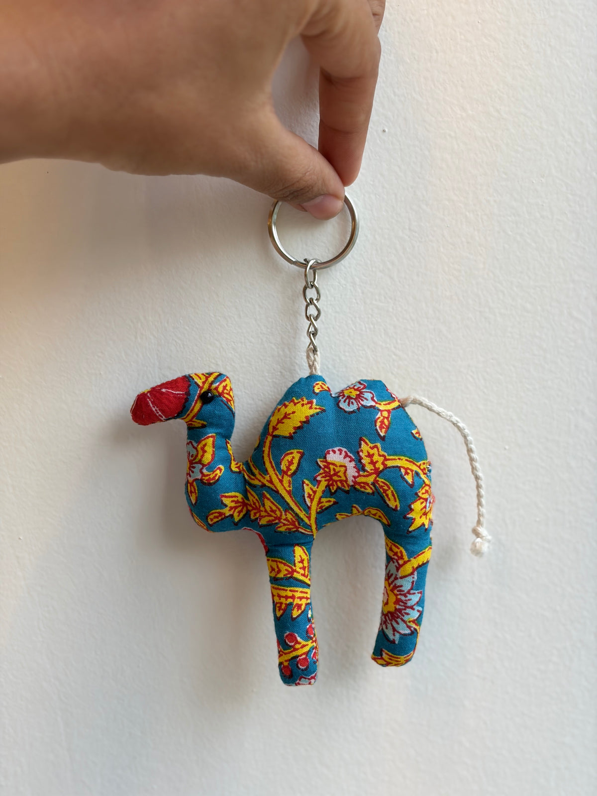 Blue Camel keychain, Handmade with fabric