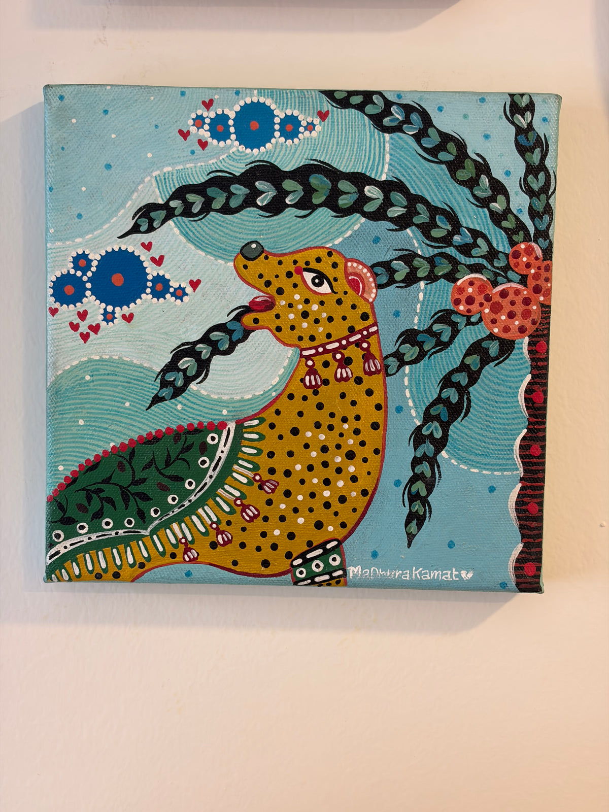 Tiger in Gond wall painting