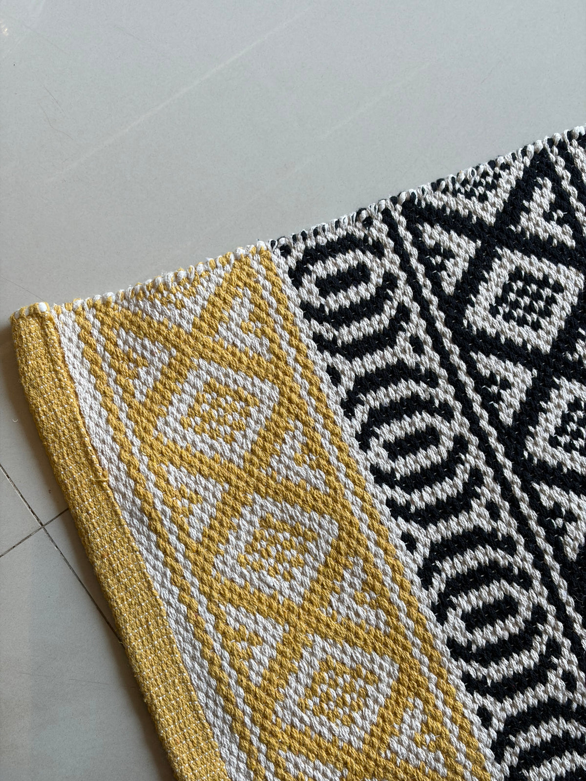 Yellow Black Rug