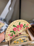 Embroidery jute clutch, Punk roses