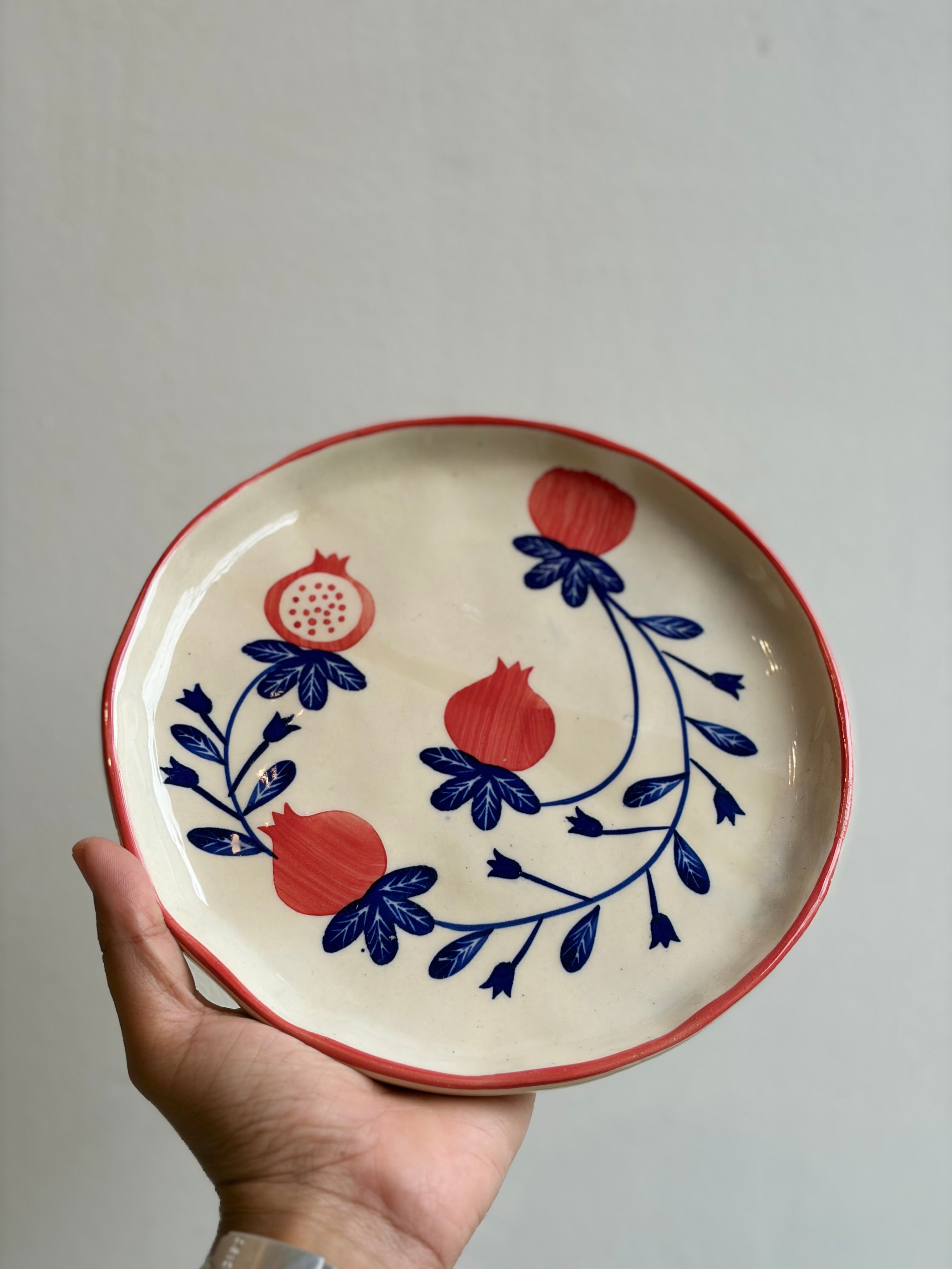 Red Pomegranate Plate