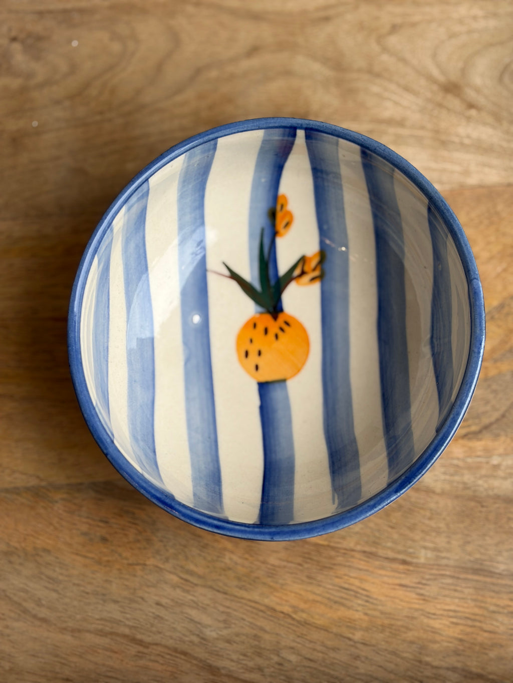 Blue striped Lemon Bowl 500ml