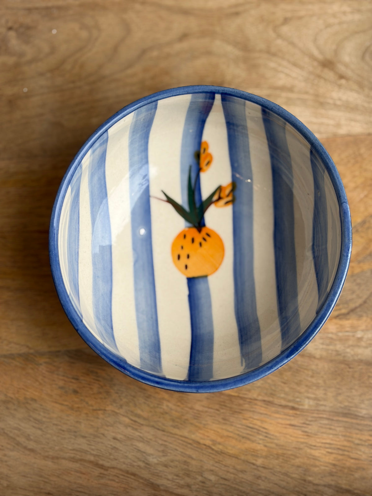 Blue striped Lemon Bowl 500ml