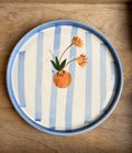 Blue strip Lemon Plate