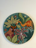 Original contemporary Gond painting on round canvas
