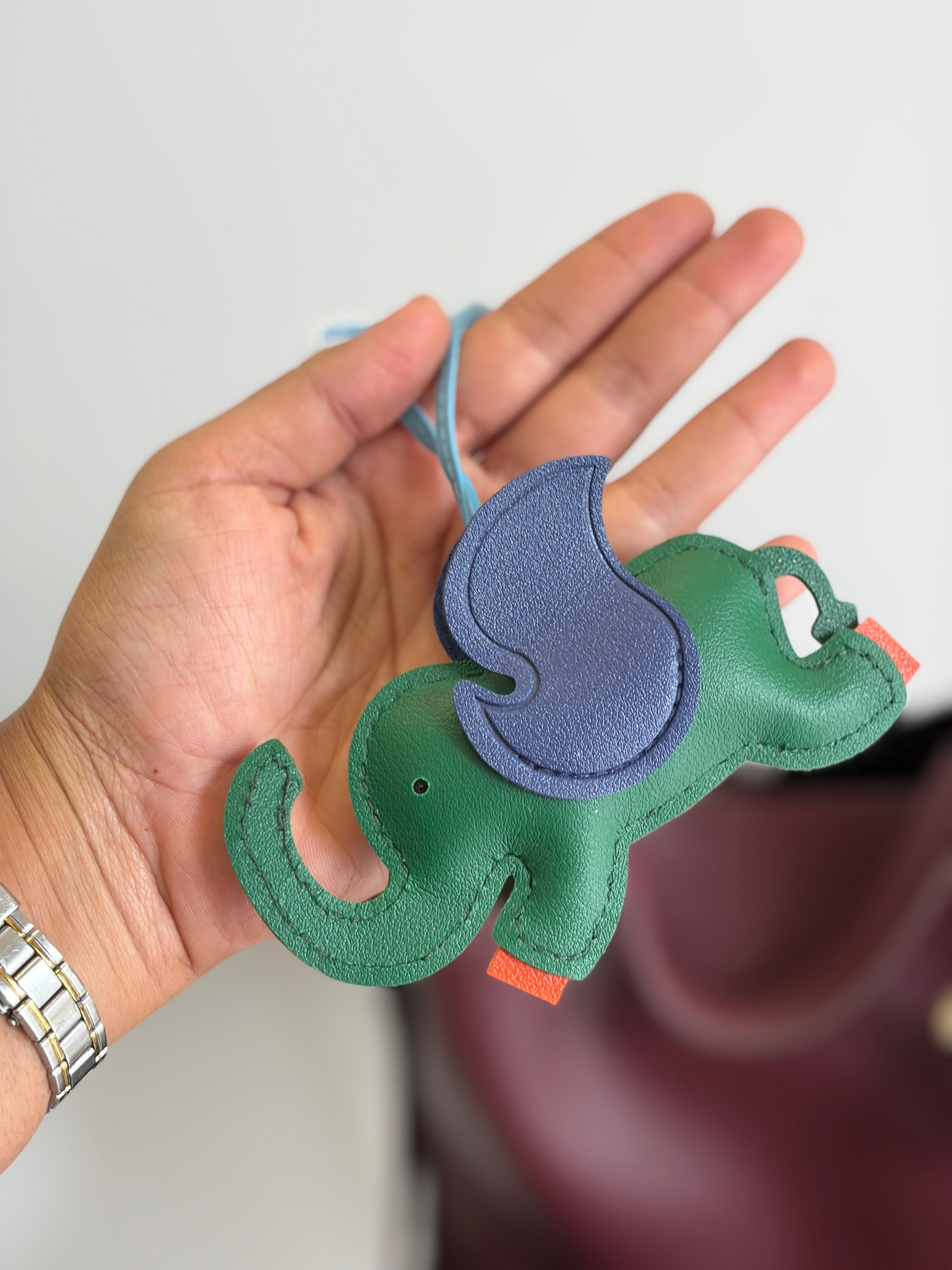Bag charm- Green Elephant