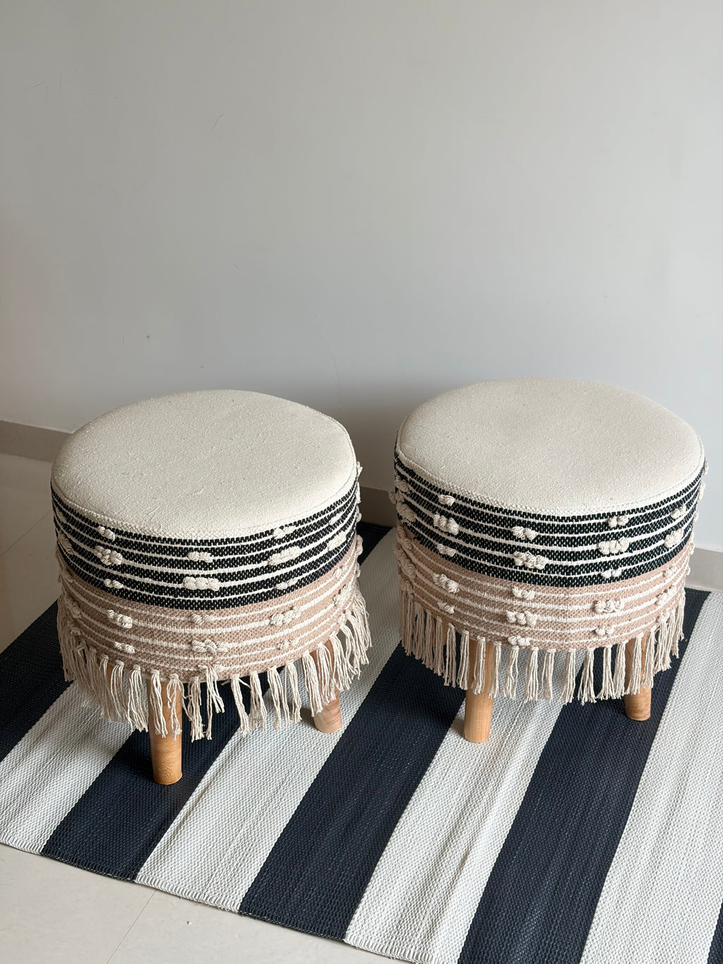 Boho stool Black and Brown