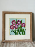Purple Tulip- Original Artwork- Acrylic on canvas Frames