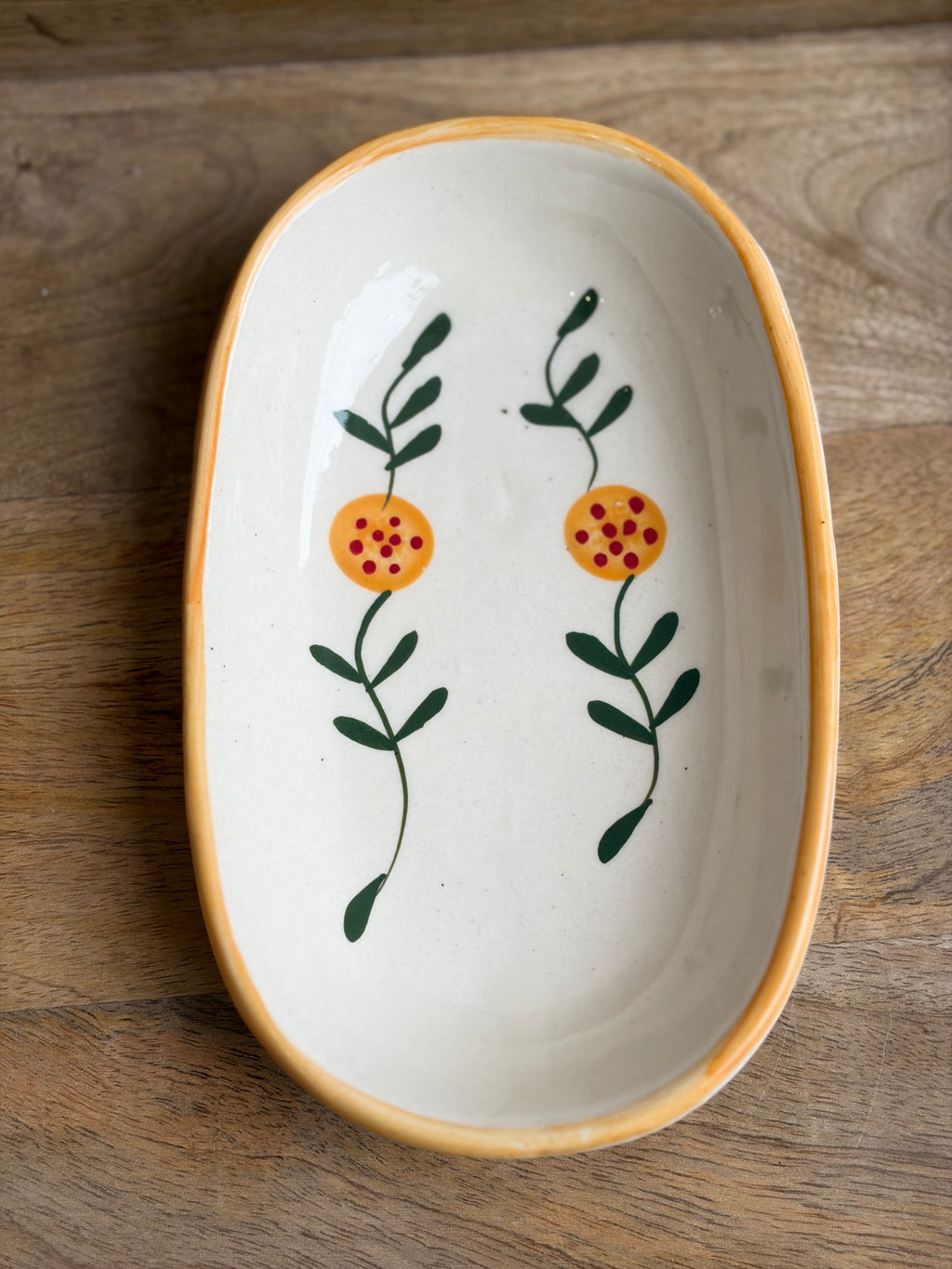 Yellow Oval serving plate bowl