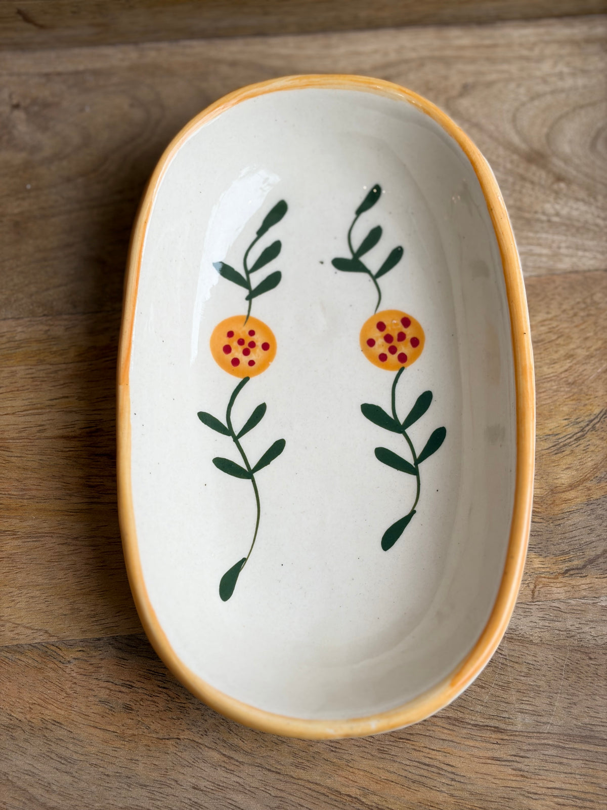 Yellow Oval serving plate bowl