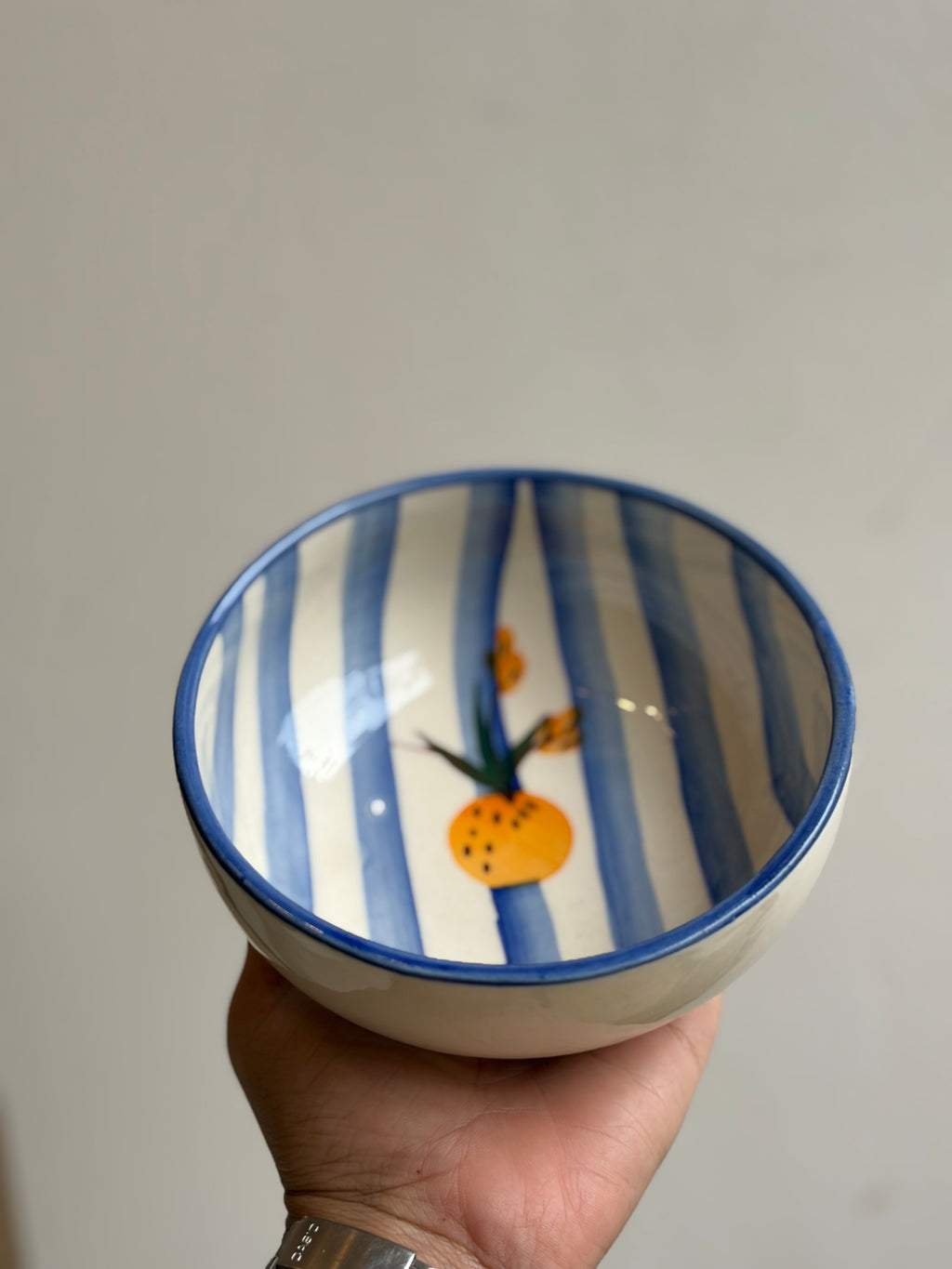 Blue striped Lemon Bowl 500ml