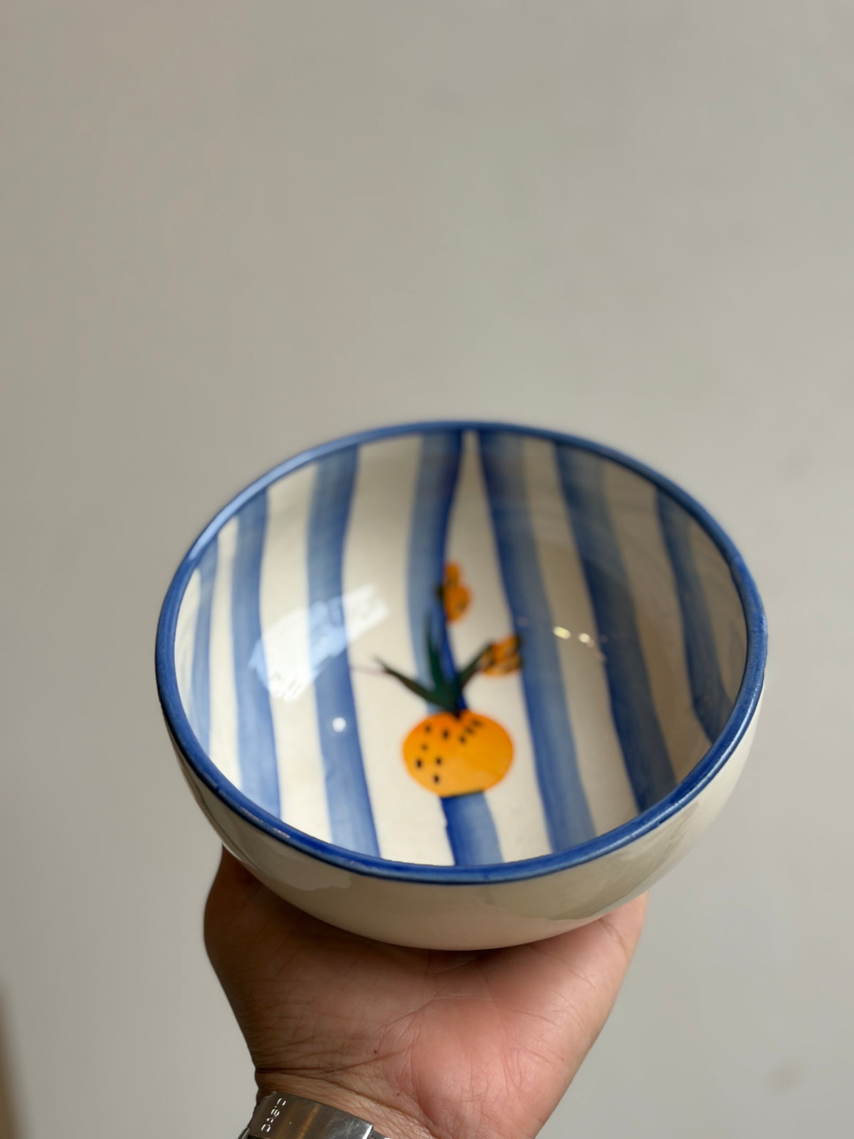 Blue striped Lemon Bowl 500ml