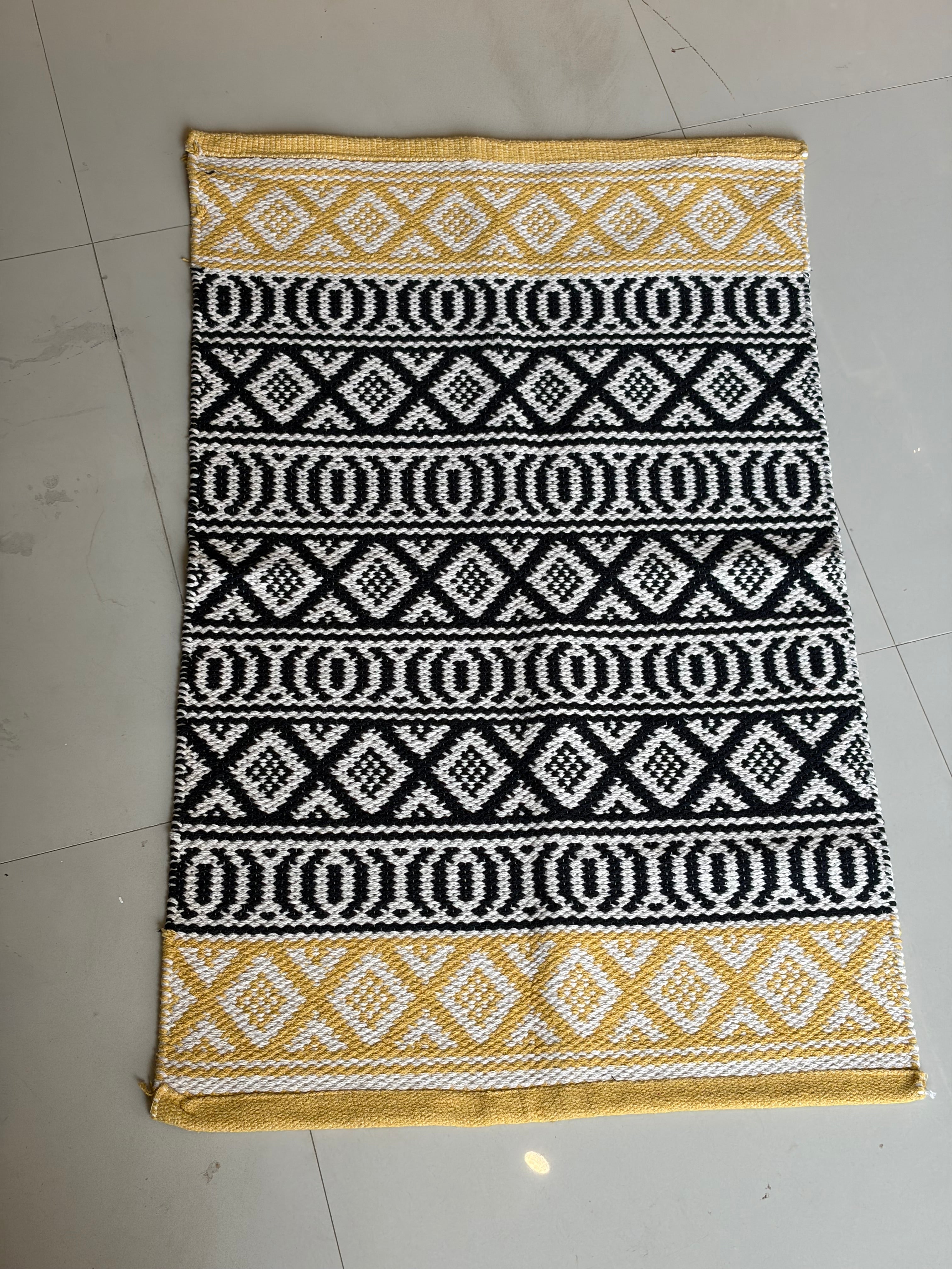 Yellow Black Rug