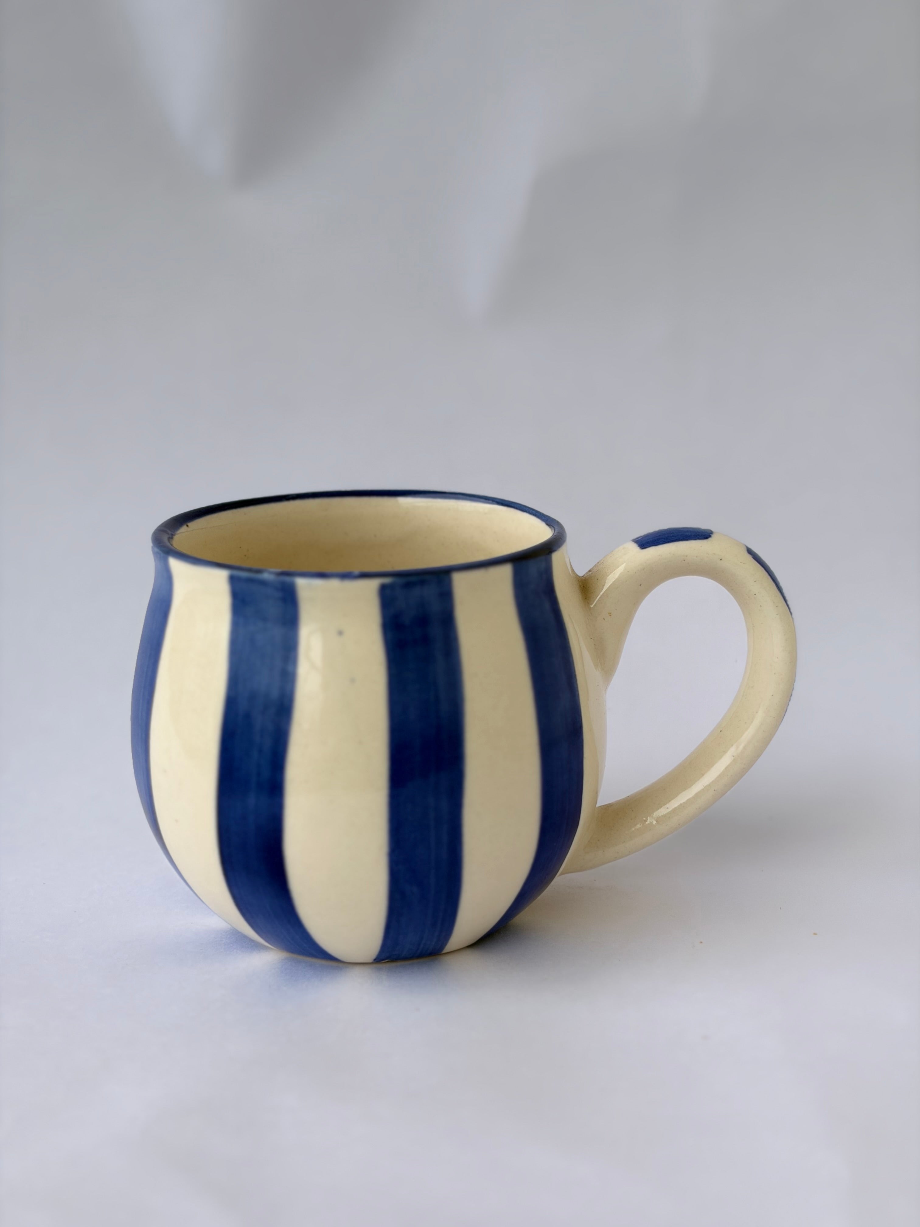 Blue striped large mug