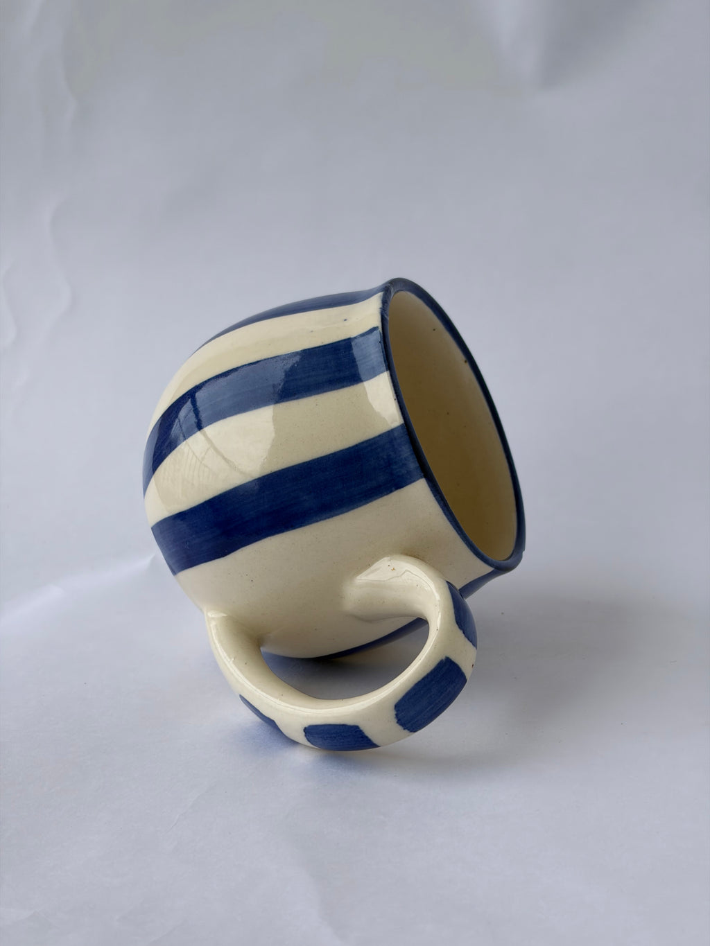 Blue striped large mug
