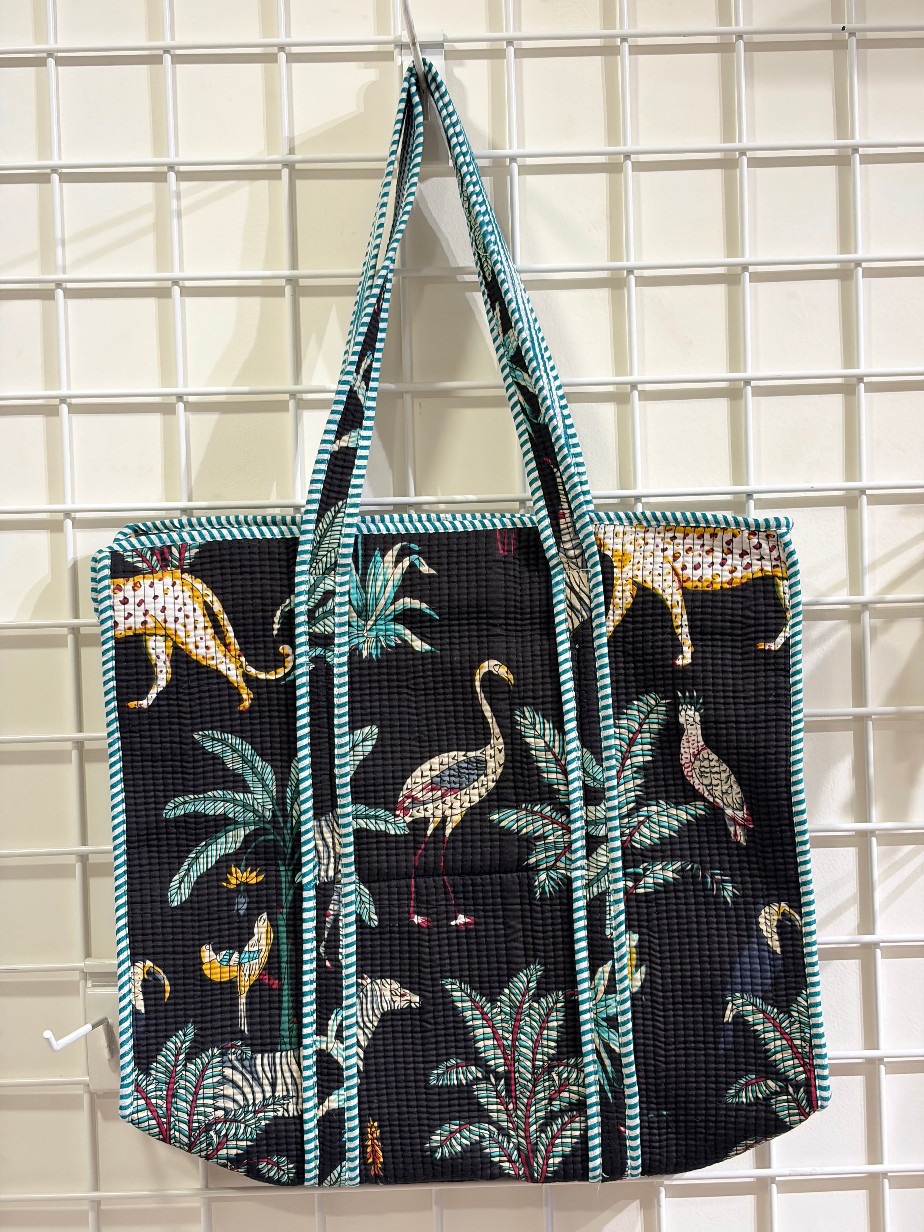 Animal print Blue tote bag