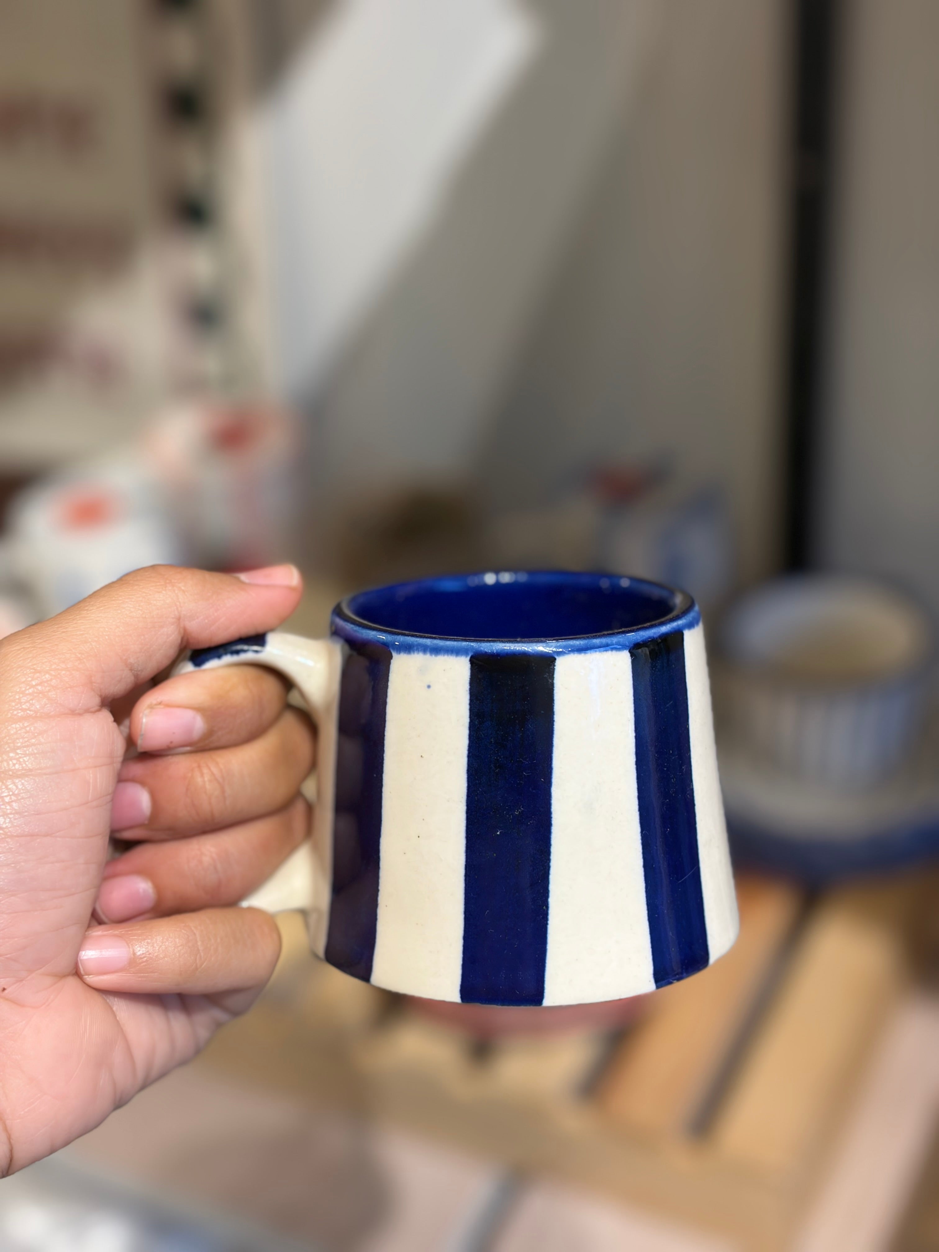 Dark Blue strip mug