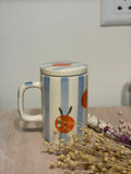 Blue strip mug with lid