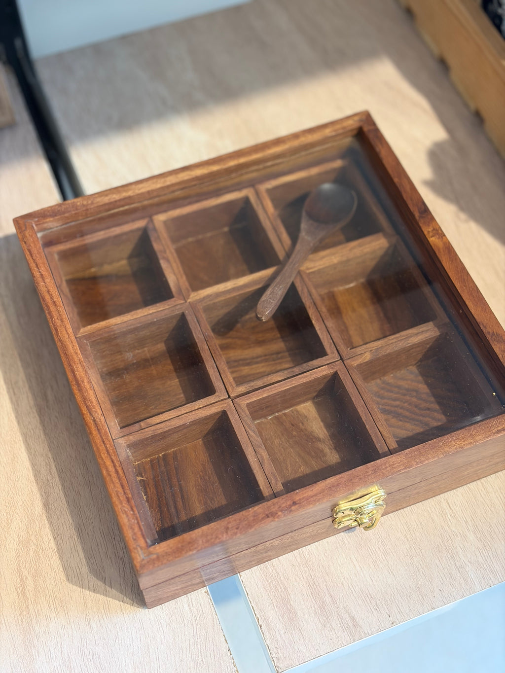 Wooden spice box