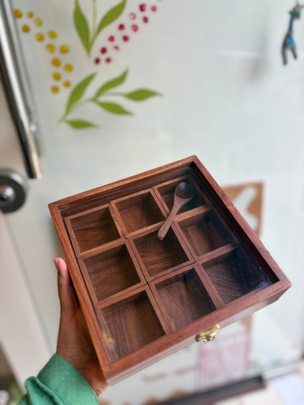 Wooden spice box
