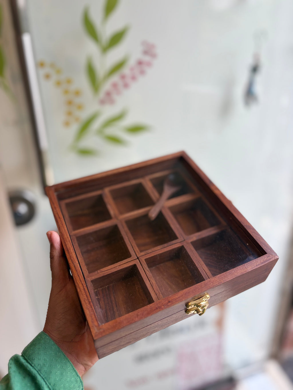 Wooden spice box