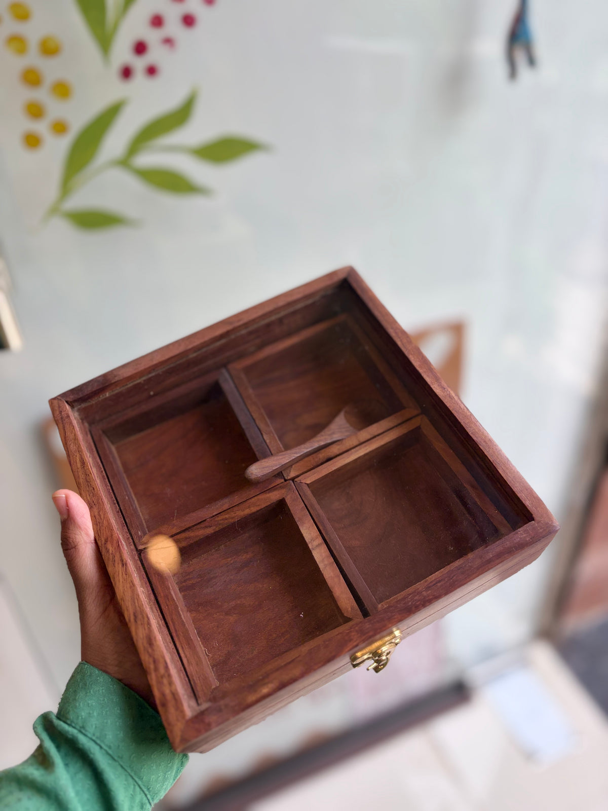 Wooden spice box