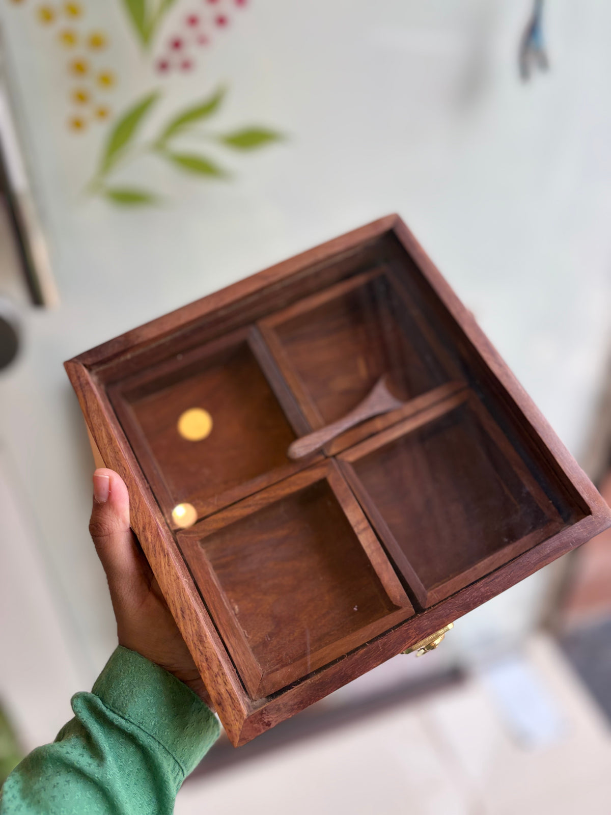 Wooden spice box