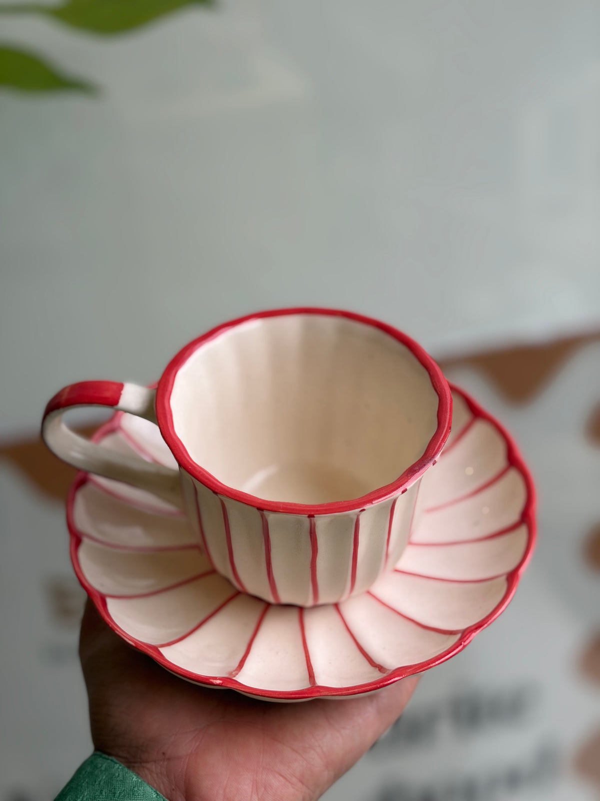 Red Cup and saucer set
