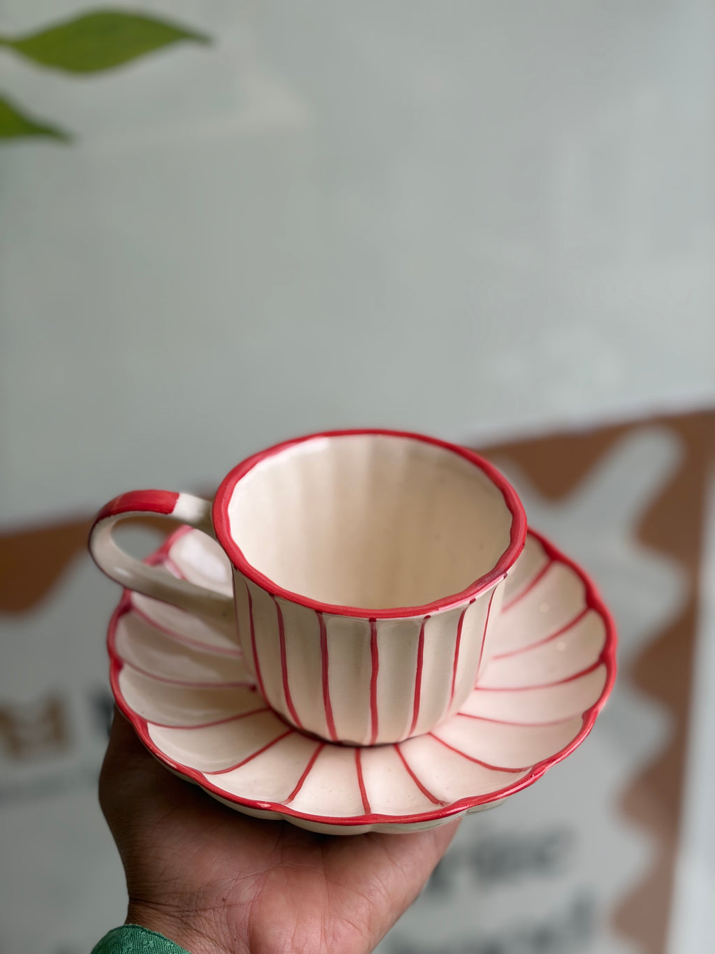 Red Cup and saucer set